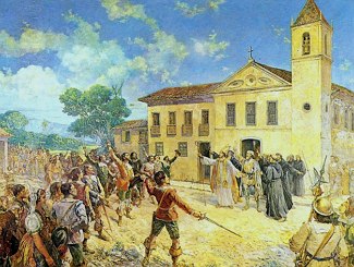 Pintura mostrando a aclamação de Amador Bueno