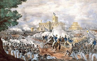 Pintura retratando a Batalha de Monte Caseros
