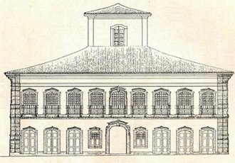 Desenho arquitetônico da Casa de Fundição de Vila Rica