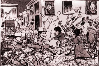 Charge sobre a Revolta da Vacina