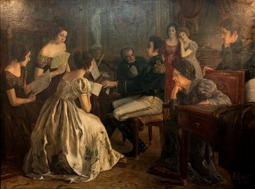 Dom Pedro I compondo o Hino da Independência, em 1822. Dom Pedro I compondo o Hino da Independência, em 1822.