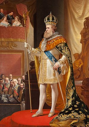 Retrato pintado de Dom Pedro II durante Fala do Trono em 1872.