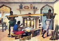 Escravos trabalhando num engenho de açúcar ( obra de Debret)