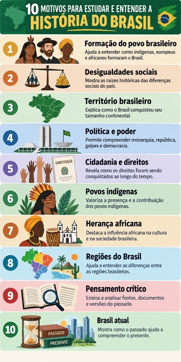 Motivos para estudar e entender a Hist&oacute;ria do Brasil