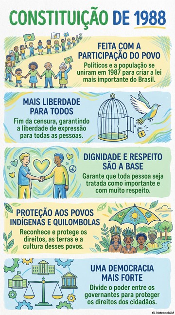 Infogr&aacute;fico com s&iacute;ntese da Constitui&ccedil;&atilde;o de 1988