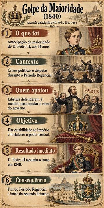 Infográfico sobre o Golpe da Maioridade Infográfico sobre o Golpe da Maioridade