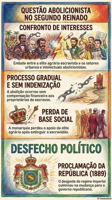 Infogr&aacute;fico sobre a Quest&atilde;o Abolicionista no Segundo Reinado