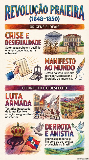 Infogr&aacute;fico com s&iacute;ntese sobre a Revolu&ccedil;&atilde;o Praieira