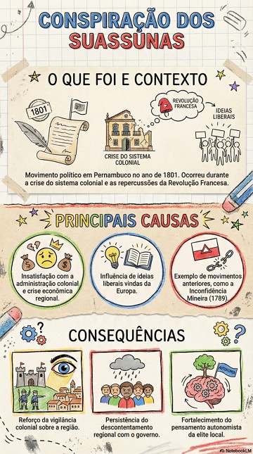 Infogr&aacute;fico com s&iacute;ntese sobre a Conspira&ccedil;&atilde;o dos Suassunas
