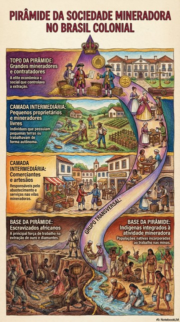 Pir&acirc;mide da Sociedade Mineradora no Brasil Colonial