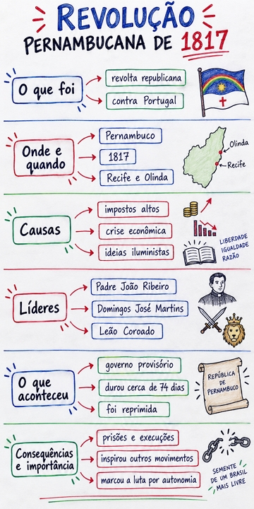 Mantal mental com resumo sobre a Revolução Pernambucana Mantal mental com resumo sobre a Revolução Pernambucana