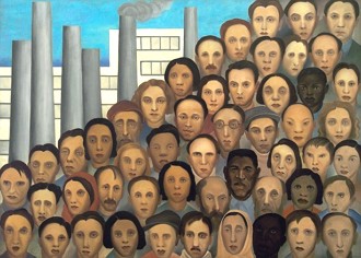 Pintura Operários de Tarsila do Amaral, mostrando a diversidade do povo brasileiro Pintura Operários de Tarsila do Amaral, mostrando a diversidade do povo brasileiro