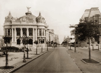 Avenida Central no Rio de Janeiro ap&oacute;s as reformas urbanas