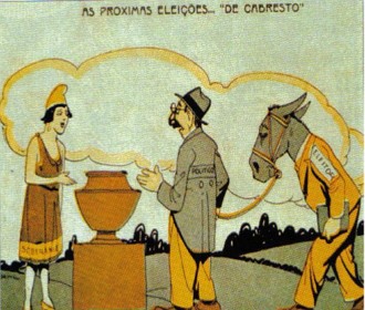 Charge sobre o voto de cabresto
